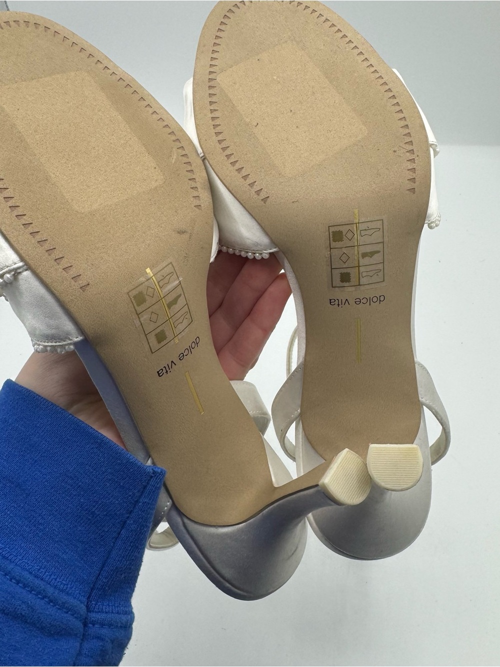 Dolce Vita white Vanilla Faux Pearls Satin Lunete Heeled Sandals size 9 bridal - Picture 3 of 6
